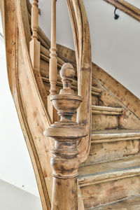 Low angle view of spiral staircase in old building