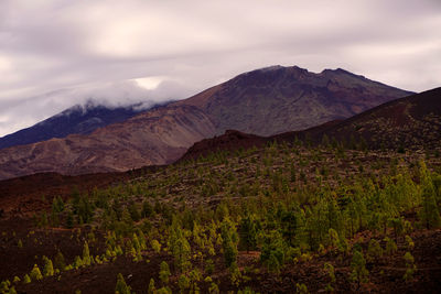 Scenic view of mountains against sky