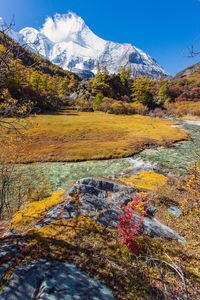 Scenic view of mountains against sky