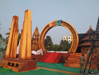 Low angle view of cathedral against clear sky