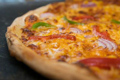 Close-up of pizza on plate