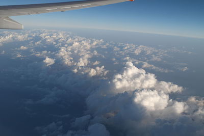 Aerial view of clouds over blue sky