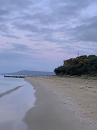 Scenic view of beach against sky