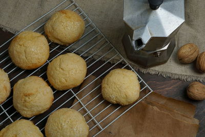 Close-up of cookies on table