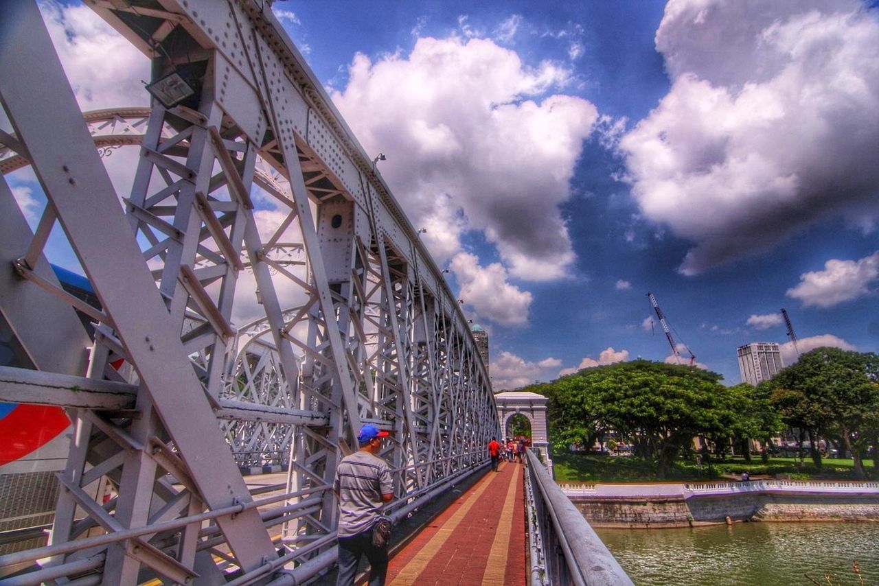 cloud - sky, architecture, sky, built structure, cloudy, transportation, connection, bridge - man made structure, cloud, engineering, the way forward, metal, building exterior, travel, travel destinations, day, diminishing perspective, city, vanishing point, outdoors