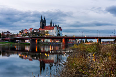 Panoramic view of albrechtsburg and cathedral meissen, germany