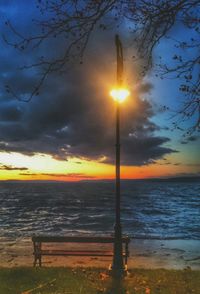 Scenic view of sea at sunset