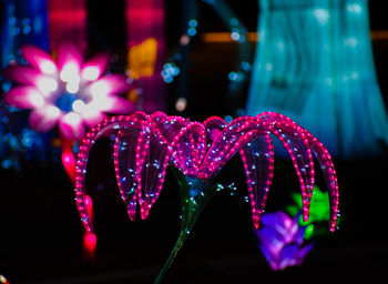 Close-up of heart shape lights