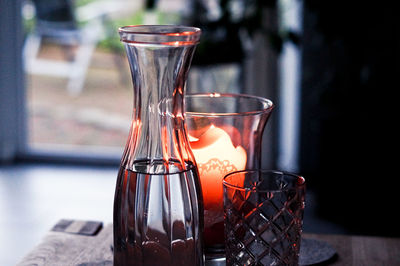 Close-up of wine glass on table
