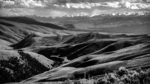 Scenic view of mountains against sky