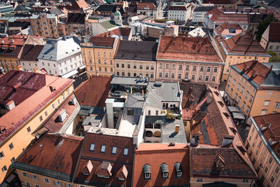 High angle view of residential district at carinthia