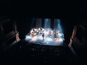 View of illuminated tunnel
