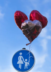 Low angle view of hot air balloon against sky