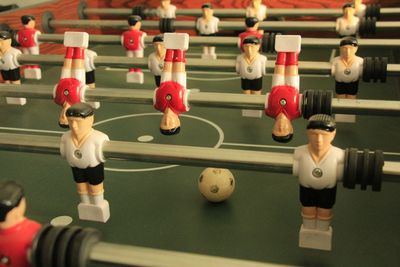 Close-up of foosball