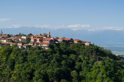 Small georgian village near sighnaghi, caucasus mountains, georgia