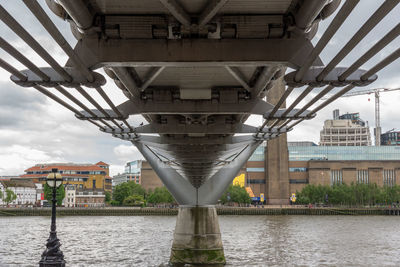 Bridge over canal in city