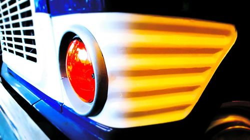 Close-up of multi colored reflection