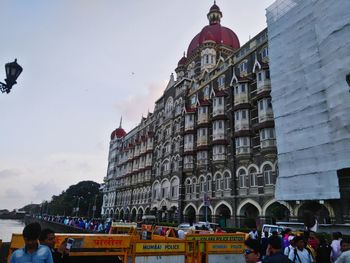 Group of people in front of building