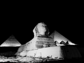 Low angle view of statue against the sky