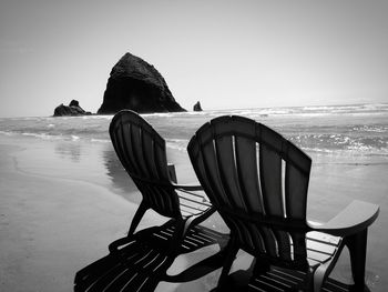 Chairs on the pacific