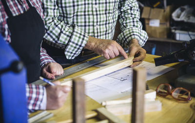 Man working on table