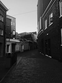 Narrow alley along buildings