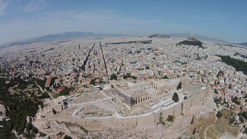 Aerial shot of townscape