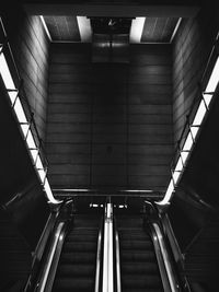 Low angle view of escalators