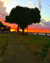 Scenic view of silhouette landscape against sky during sunset