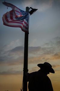 Low angle view of cloudy sky at sunset