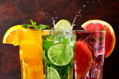 Close-up of drink on table