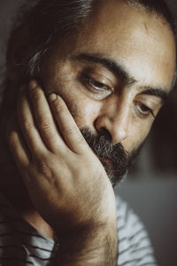 Close-up portrait of old man