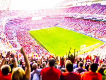 Group of people on soccer field