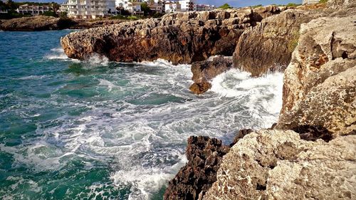 Rock formation on sea shore