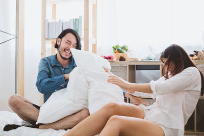 Young couple smiling