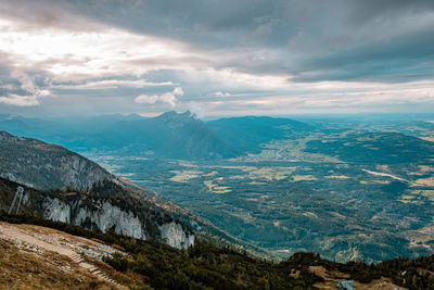 High angle view of landscape against sky