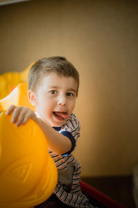 Portrait of cute boy smiling