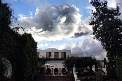 Low angle view of buildings against sky