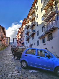 Cars on street in city