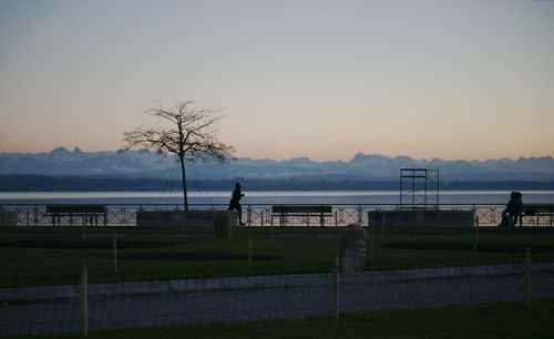 Scenic view of lake and mountains