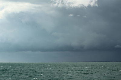 Scenic view of sea against cloudy sky