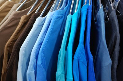 Panoramic view of clothes hanging at store