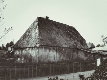 Low angle view of building against clear sky