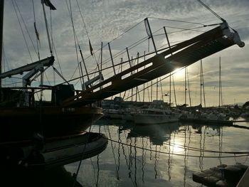 Boats in harbor