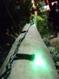 Close-up of illuminated lamp
