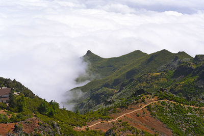 Scenic view of mountains against sky