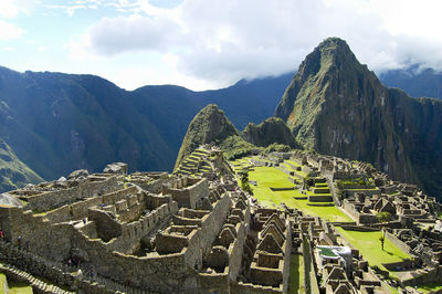 Panoramic view of old ruins against sky