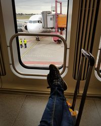 Man sitting in train