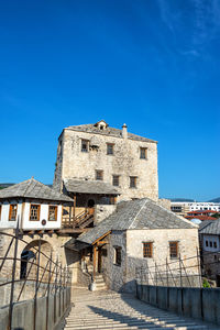 Old building against blue sky