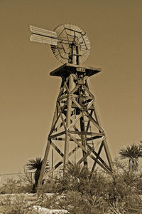 Low angle view of tower against clear sky